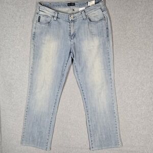 Armani Jeans Men Jeans 34 Light Blue Denim Embroidered 30" Inseam